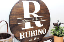 Load image into Gallery viewer, 24" Personalized Round Wooden Sign