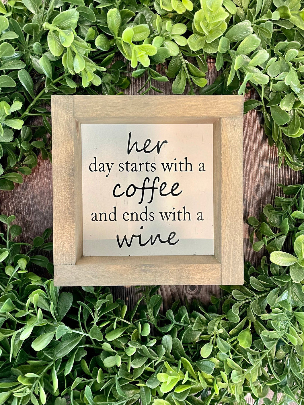 6x6 Coffee & Wine Wooden Sign