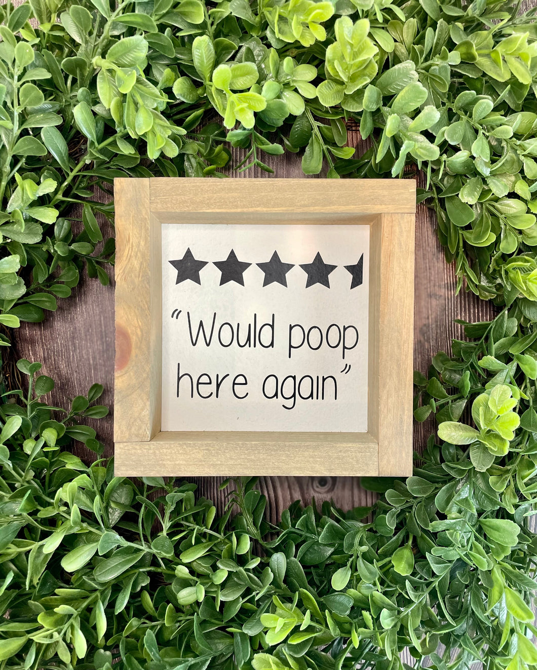 6x6 5 Star Poop Wooden Sign