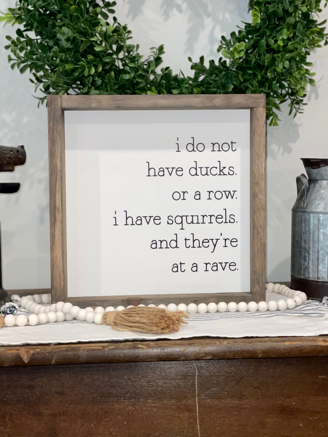 12x12 Ducks and Squirrels Wooden Sign