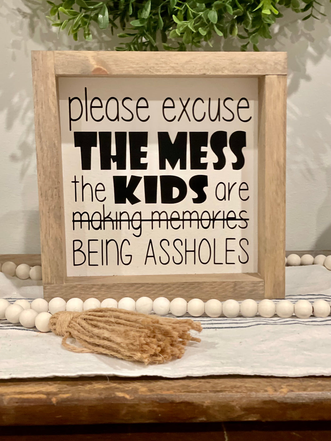 8x8 Asshole Kids Wooden Sign