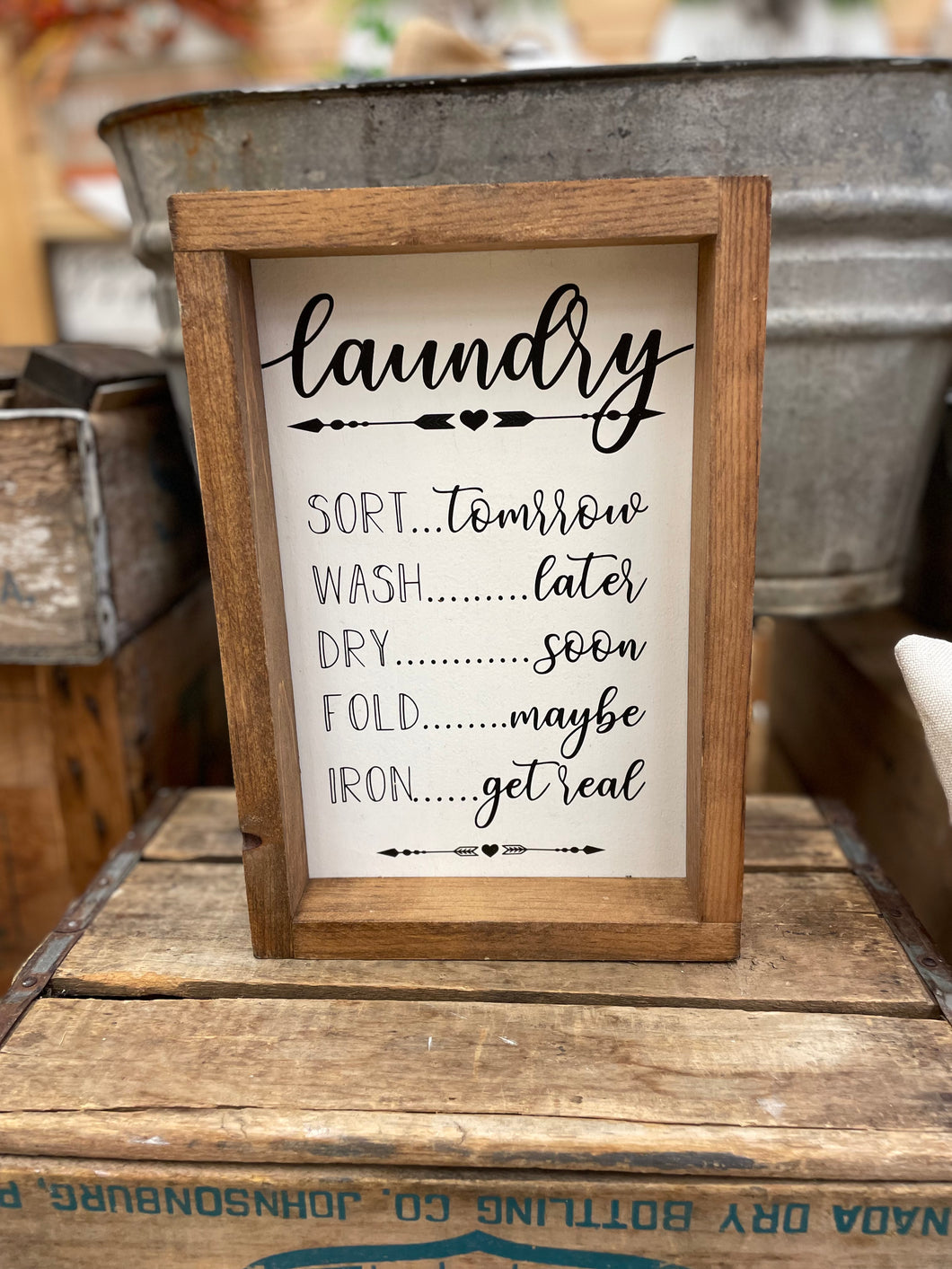 8x12 Laundry List Wooden Sign
