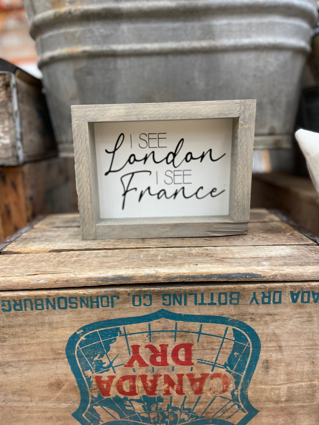 6x8 London & France Wooden Sign