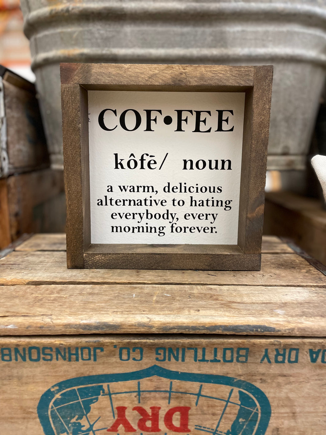 8x8 Coffee Noun Wooden Sign